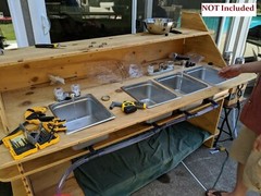 LARGE 3 Compartment Sink Set For Portable Concession Sinks Food Trucks