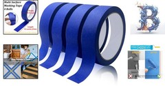 4 Rolls Blue Painters Tape, 0.94in x 22yd, Perfect for Crafts and Wall Painting