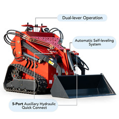 2645Lbs PRO-Dual-Levers 3-Pumps Auto-Self-Leveling Tracked 23HP Skid Steer EPA