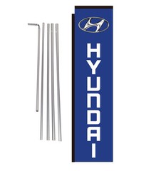 Hyundai Dealership 15′ Advertising Rectangle Banner Flag Kit with pole+spike