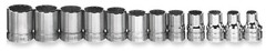 12pc 8-19mm 3/8″ Drive 12 Point Shallow Chrome Clip Rail Socket Set Williams USA