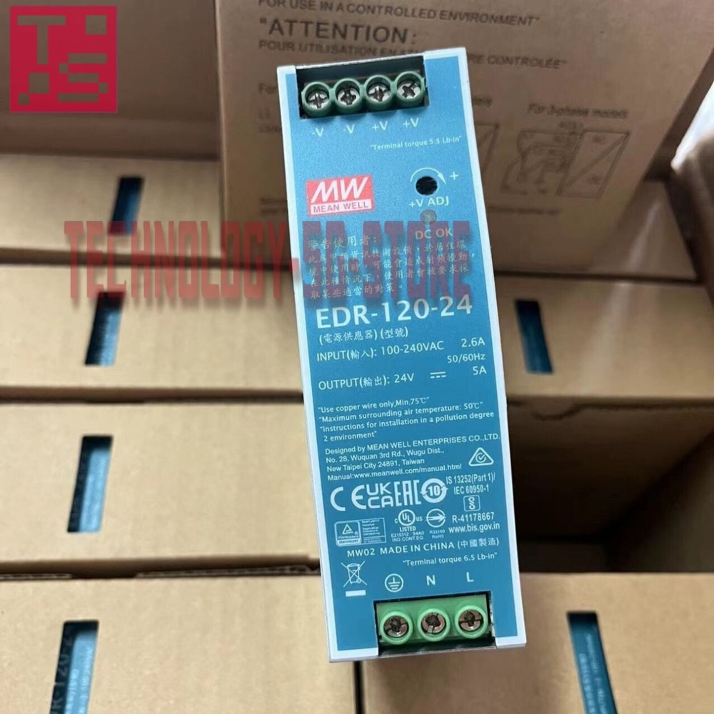 Mean Well EDR-120-24 | 24V 5A 120W Switch Power Supply # 1pcs New In Box
