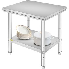 VEVOR 24″x30″ Stainless Steel Work Prep Table Commercial Kitchen w/ Undershelf