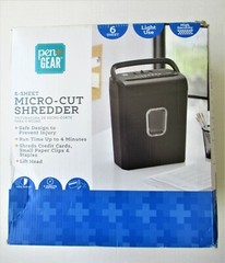 Pen+Gear Paper Shredder 6-Sheet Micro Cut Credit Card, CD, DVD Shredding Machine
