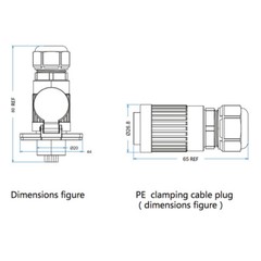 3 Pin Power Circular Industrial Connector Male Plug Outdoor Waterproof IP67 M20