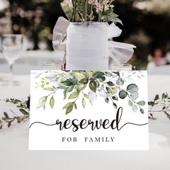 10 Rustic leaf Reserved Sign Reserved Table Sign Table Tent Wedding Sign Gue…