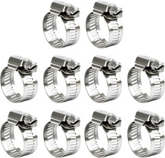 Hose Clamp 1 Inch, 10 Pack Stainless Steel Hose Clamps for 1/2 Inch to 1 Inch Ho