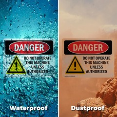 (2 Pack) Do Not Operate This Machine Unless Authorize OSHA Danger Sign Decal