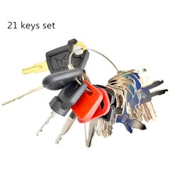 21 Keys Set For Case CAT Komatsu Bobcat Heavy Equipment Construction