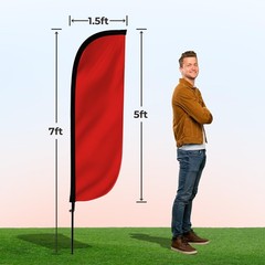 Lookourway Feather Flag Pole Kit – 7 Feet Tall Advertising Flag Banner