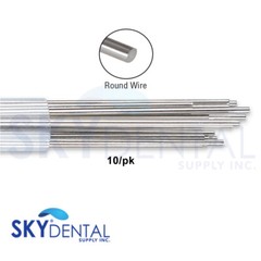 Ortho Retainer Wire Round Straight Lengths 14″ Stainless Steel Dental Wires 10pk