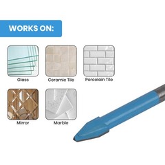 Spyder 1/4 in x 3.5 in Hex Shank Carbide-Tipped Glass and Tile Drill Bit, 950074