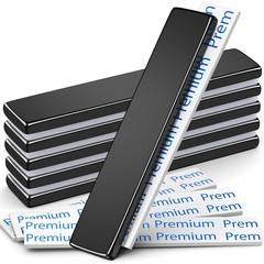 FINDMAG Neodymium Bar Magnets with Adhesive Backing, 6 Pack, 60x10x3mm | Strong
