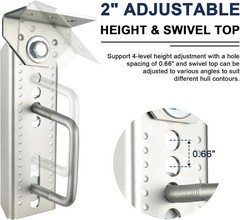 4PCS 8″ Swivel Top Bunk Bracket Kit For 1.5×3, 2×3,3×3 Boat Trailer Crossmember
