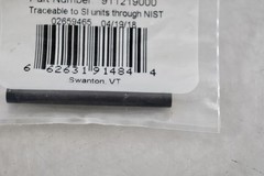 NEW Vermont Gage 911219000 Class ZZ Black Guard 0.190 Inch Minus Pin Gage