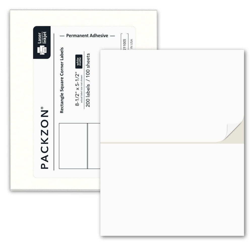 Shipping Labels with Self Adhesive, Square Corner, for Laser & Inkjet Printer…