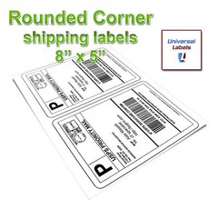 500 Rounded Corner Shipping label sheets, 2 labels per sheet , 1000 Total Labels