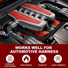 Car High Temperature Braided Wire Loom Black Split-Sleeve Heat Resistant Cover /