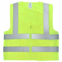 FX 2 Pockets Neon Yellow Safety Vest with Reflective Strips ANSI/ISEA APPROVED