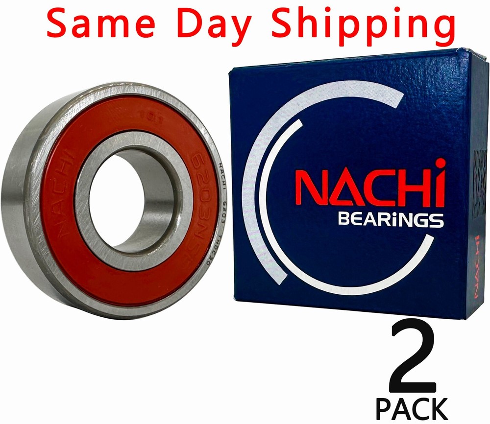 2PCS 6203-2NSE9 CM NACHI Brand Rubber Seal Ball Bearing 17x40x12 6203 2RS 6203RS
