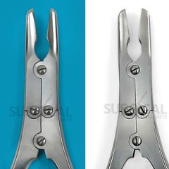 Set of 2 Pcs Ruskin Bone Rongeur 7.50″ Straight & Curved 5mm Bite Double Action
