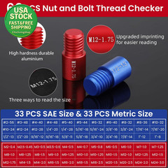 Thread Checker Kit 66Pcs Nut & Bolt Gauge 33 Standard & 33 Metric Red Black