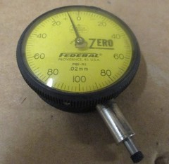 FEDERAL USA DIAL INDICATOR GAUGE GAGE P81-R1 .02mm Flat Back