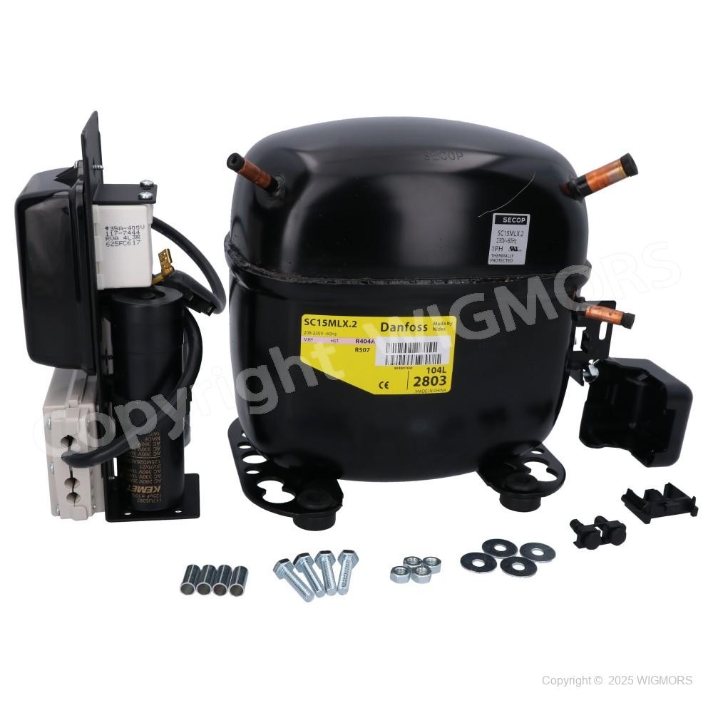 208-230V 60Hz refrigeration compressor Danfoss Secop SC15MLX.2 104L2803 R404A