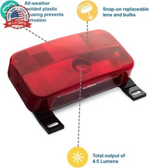 Lumitronics Red Surface Mount Light, License Bracket and License Light, Stop/Tur