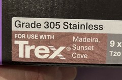 STARBORN Fascia System for TREX #9 X 1-7/8″ 305 Stainless Screws Madeira