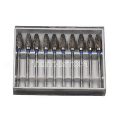 10x Dental Burs Acrylic Polisher Drills Burrs Tungsten Carbide Steel 2.35*6mm F6