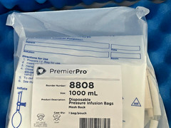 2 X PREMIERPRO 8808 1000ML DISPOSABLE PRESSURE INFUSION BAG WITH MESH BACK