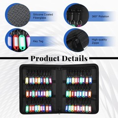 Portable Key Organizer with Handle, Zippered Key Case Organizer with 54 Key-H…
