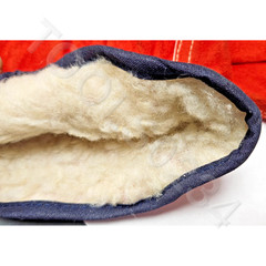 PIP 77-248/XL X-Large Leather Winter Gloves Split Cow Straight Thumb Fleece Red