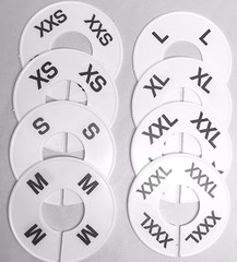 Round Clothing Rack Size Dividers Plastic Hangers Ring XXS-3XL (8 – 80 PC Sets)