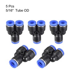 5pcs Push To Connect Fittings Y Type Tube Connect 8 mm or 5/16″ od Push