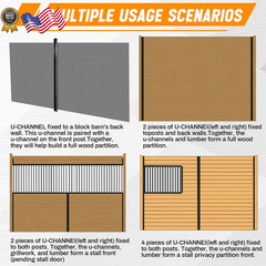 12 Pack 42 Inch Horse Stall Wall Channels Galvanized Steel Easy Installation