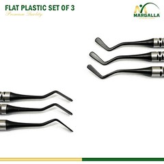 Dental Flat Plastic Composite Filling Instruments Set of 3 Mate Black Tips