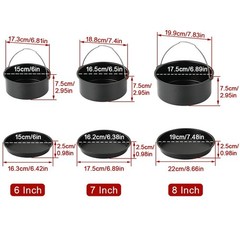 2pcs/set Universal Air Fryer Accessory set Steel 8 inch, as picture show