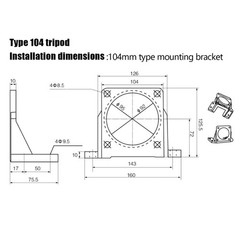 Reinforced Motor Mount Bracket Aluminum Construction for 180W-250W Power Tool