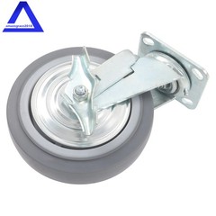 4PCS 8″ Heavy Duty Casters, Industrial Grade Rubber Caster with Brake 6000 LBS