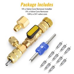 HVAC Tool AC Schrader Valve Core Remover Dual Size 5/16″&1/4″ Port Installers