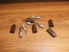 Lot/5 Vintage HH Smith 455 Brown Solderless Banana Male Plug,15 Amps 1 KV.NOS