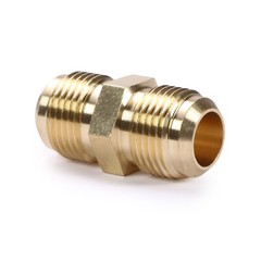U.S. Solid 2pcs Brass Pipe Fitting Male Tube Coupler, 5/8″ Flare x 5/8″ Flare