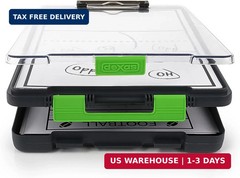 Dexas Clearview Clipcase clipboard13.75 X 9.5 in, Green. See Papers Clearly Outd