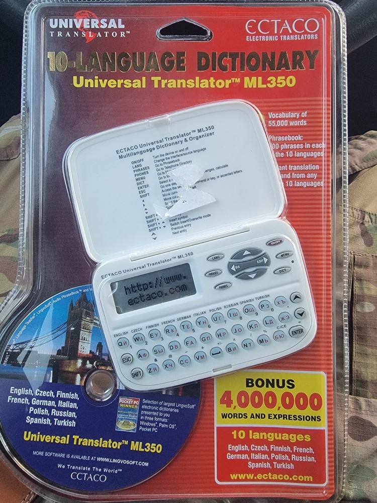Ectaco Electronic Translator ML350 10-Language Dictionary New Sealed