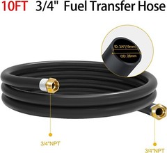 10FT 3/4″ Fuel Transfer Hose for Dispensing Gasoline Diesel Kerosene Black