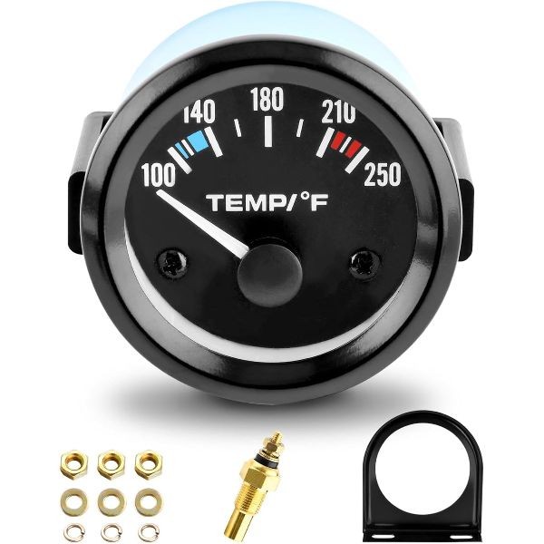 2″” 52mm Water Temp Gauge, 100-250℉ Water Temp Thermometer Meter Kit Car Access