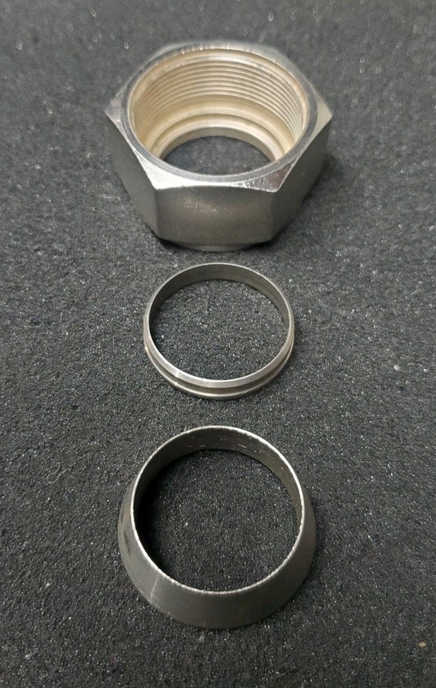 Swagelok SS-1610 Stainless 1″ Nut & Ferrule Set, SS-1612-1, SS-1613-1, SS-1614-1