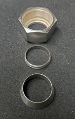 Swagelok SS-1610 Stainless 1″ Nut & Ferrule Set, SS-1612-1, SS-1613-1, SS-1614-1